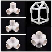 PVC부속 파이프 마개 배관 1 pc 흰색 20 50mm pvc 커넥터 3d 입체 3456 방법 diy 선반 정원 관개 관개 물 튜브 조인트, 1pc 내경 50mm, 여섯 가지 방법