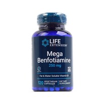 라이프익스텐션 메가 벤포티아민 250mg 글루텐 프리 베지테리안 캡슐, 120개입, 1개