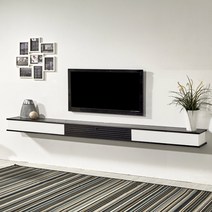 선반여왕 벽걸이거실장 티비다이 2200mm 블랙 화이트, 블랙(좌우도어추가)