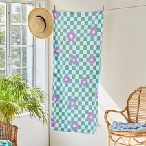 [MODERN HOUSE 중계점] 물흡수가 빠른 극세사비치타월_플라워체크 BG0123030, 플라워체크, 1개