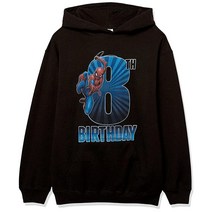 Marvel 아동용 클래식 스파이더맨 8번째 Bday 청소년 풀오버 후디 블랙. Small