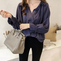 세컨핑크 로제 루즈핏 프릴 이쁜 셔츠 블라우스