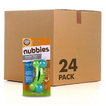Arm & Hammer Nubbies Dental Toys DuoBone 강아지용 덴탈 츄잉 장난감 24팩 | 보통 씹는 강아지를 위한 최고의 강아지 츄잉 장난감 | 칫솔질 없이, 24 Count_Duality Bone