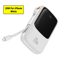 내장 케이블로 baseus 전원 은행 고속 충전 디지털 디스플레이 배터리 용량 type-c 전화용 22.5w iphone용 20w, 푸른