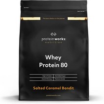 WPI보충제 게이너 단백질 살찌는보충제 Protein Works 유청 80농축액 분말 82% 저당 고단백 쉐이크 초콜릿 실크 2kg, 솔티드 카라멜 산적, 2kg(1팩)