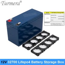 Turmera 12V 배터리 보관함 4S 20A BMS 니켈 홀더 32700 Lifepo4 무정전 전원 공급 장치 또는 바이크 오토바이 사용, [07] Blue Bracket