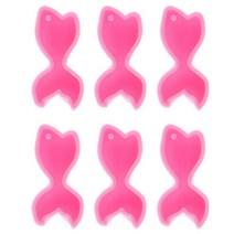 6 조각 물고기 키 체인 실리콘 금형 인어 테일 수지 곰팡이 DIY 키 체인 펜던트 금형 구멍, 하나, 분홍