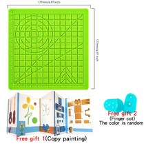 초정밀 기본 기하학적 템플릿 3D 인쇄 펜 실리콘 패드 2 손가락 캡 드로잉 DIY 생일 선물, 02 Green small