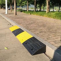 장애인경사로 경사판 문턱 휠체어 슬로프 계단 발판 접이식 자전거 매트 경사, 옐로우 13.5cm