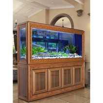 마호가니 나무 프레임 어항 유리 수족관 복고