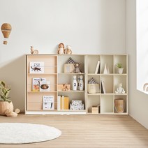 리바트 꼼므 키즈 1200 슬라이딩+칸막이책장, 블루