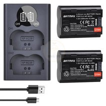 카메라 배터리 NP-W235 NP W235 리튬 이온 LCD USB 듀얼 충전기 FujifilmX-T4 GFX 100S 타입 C 포트 포함 2280 mAh 3 개, 협동사, 2 배터리 1 충전기