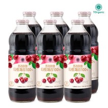 투오가닉 프리미엄 타트체리 주스 100% 착즙원액 1000ml (2병이상 주문시 1병추가 증정), 6병