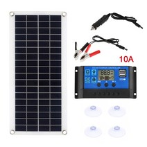 휴대용태양광 태양광 파워뱅크 인버터 충전기1000W 전지 패널 12V 10A-60A 컨트롤러 전화 RV 자동차 MP3 패, 02 with 10A ler