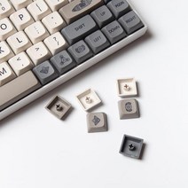 XDA 프로필 120 PBT 키캡 염료 하위 맞춤형 미니멀리스트 흰색 회색 영어 일본어 기계식 키보드 MX 스위치, 02 Rocket ver, 02 Pack by paper box