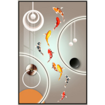 Yangzhou 3D 다이아몬드 황금 물고기 대형 보석십사수 라운드 큐빅 DIY세트 집순이 집돌이 취미 태교십자수200010848, 90x170