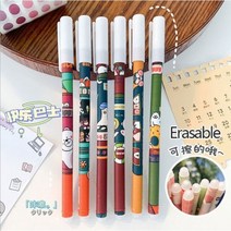 지울 수 있는 귀여운 젤 펜 파란색 잉크 0.5mm 학교 마찰 볼펜 소년 소녀를 위한 한국 문구, 6 PCS C