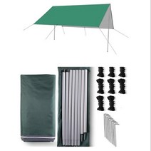 몽골텐트 쉘터 그늘막 야외용 몽골 감성 자외선 차단 방수 타포린 텐트 초경량 정원 캐노피 우산 야외 캠핑 해먹 레인 플라이 비치 천막, 파란+3*3 메터