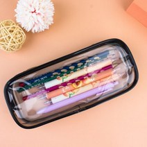 여행파우치 트래블파우치 화장품 멀티 파우치 여자용 가방 투명 여행 액세서리 메이크업 지퍼 방수 여학생용 PVC 브러시 연필 케이스