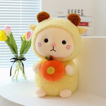 양인형 동물쿠션 애착인형, 옐로우, 40cm