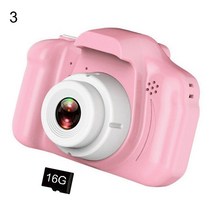 베이비 아기 모니터 카메라 무선 홈캠 강아지 고양이 반려동물캠 홈CCTV 펫캠2인치 미니 키즈 디지털 카메, 09 16g Memory Card Pink
