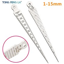측정 공구 웨지 필러 갭 홀 테이퍼 게이지 1-15mm 스테인레스 스틸 눈금자 용접 검사 테이퍼 게이지 미터법 제국 측정 도구, 단일옵션