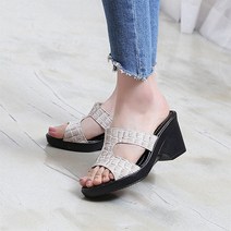 몰이즈펀 여성 실내외 겸용 굽 높은 키높이 슬리퍼 실내화