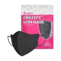 KF94마스크 온킵스마스크 새부리형 블랙 5매x10 대형, 단품, 색상:블랙(5매x10)