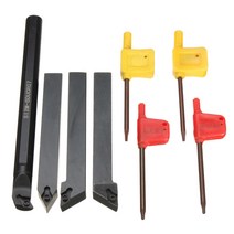 4Pcs 12mm 생크 금속 CNC 선반 터닝 도구 홀더, 16x5x5cm, 블랙