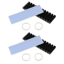 2 팩 M.2 NGFF 2280 PCIe SSD 알루미늄 싱크 쿨러 방열판 라디에이터, 70x22x6mm, 블랙