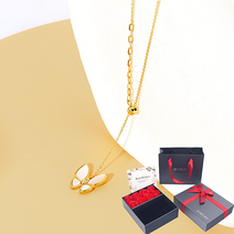 EPWEI 14k 나비 목걸이 펜던트 목거리 여성 패션 큐빅 목걸이