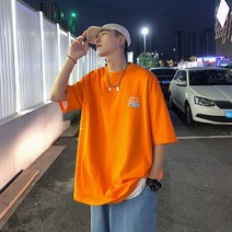 반팔티셔츠남자 단아한 남성 가게 봄 여름 트렌드 심플 와이드 루즈핏 이너티셔츠 캐쥬얼 4096890935