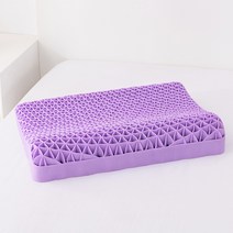 워니별 TPE 경추목 기능성베개 메모리폼 신소재 통기성 피부 친화적 수면 보조 벌집 베개, 보라색