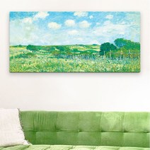 세계 명화그림 알프레드 시슬레 풍경그림 대형 와이드 홈카페 인테리어 거실 침실 카페, (시슬레) 목초지