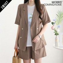 모리스커밍홈 한정수량/패플단독 모리스커밍홈 린넨 반팔자켓 반바지 2종세트_M2205SE050B