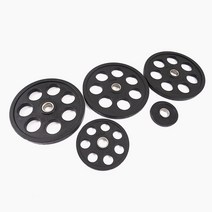 7홀 중량원판 10kg I 고무 바벨원판 홈짐