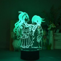 3D 홀로그램 팬 프로젝터 디스플레이 Miu Iruma Kokichi Oma 인형 야간, 블랙 램프 베이스, 16가지 색상리모컨 포함