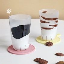[미쓰오상점] 홈카페 고양이발컵 냥발컵 300ml - 평일 2시주문건까지 당일발송!!, 브라운