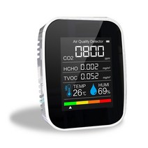 미세먼지측정기 실내공기질 산소농도 이산화탄소 경보기 5in1 CO2 미터 디지털 온도 습도 센서 테스터 다, 02 5 in 1 White