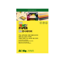 [동화오피스] 두성종이 OA 팬시페이퍼 80g 25매 / A4 색지 용지, P04 노랑