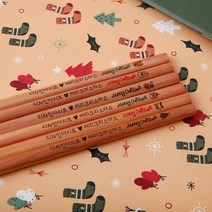 디자인아지트 [주문제작]네임연필2B 6자루 우드 크리스마스, 1set, 한글1