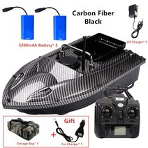 RC보트-미끼 보트 거리 제어 낚시 미끼 보트 부하 위치 위치 하나의 키 반환 캐리, 블랙 미국 5200mah 2