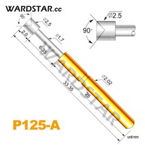 100pcs P125-A 직경 2.5mm 스프링 테스트 프로브 포고 핀 길이 33.35mm (스트로크 Froce:180g), 한개옵션0