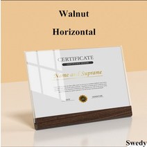 원목책상1000 컴퓨터원목책상A4 210X297MM 나무 기본 아크릴 시트 사인 홀더 스탠드 웨딩 파티 테이블 번, 04 A4 Walnut Horizontal