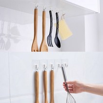 놀자리빙 초강력접착 투명 다용도 아이언 후크 5P 소품 조리도구걸이, 1set, No.01 다용도 아이언 후크 5P