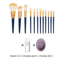 디테일한KLINA 12PCS 메이크업 브러쉬 세트 키트 여성용 전문 천연 파운데이션 파우더 컨투어 아이 섀도우, 한개옵션1, 13 brushes set 8