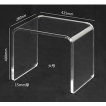 투명 아크릴 스툴 고스트 테이블 의자 현관 스툴 플랫 벤치 등받이없는 의자 사각 미니 예쁜 의자, C. 투명,42.5x28x40cm,두께15mm,아크릴