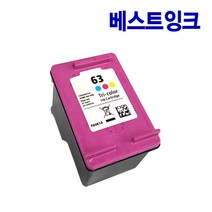 HP63 HP63XL F6U62AA F6U61AA F6U64AA F6U63AA DESKJET 1110 1610 2130 2131 2132 2580 3630 4524 4650, 1개, 2. HP63 컬러