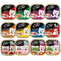 [에이치플러스몰] 강아지 습식사료 시저 캔 100g(24개), 종류:쇠고기와참치, 100g