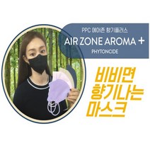 PPC 에어존 피톤치드 향 품은 마스크 귀 편한 브이 콧대 덴탈마스크 미세먼지(5개입), L, 네이비